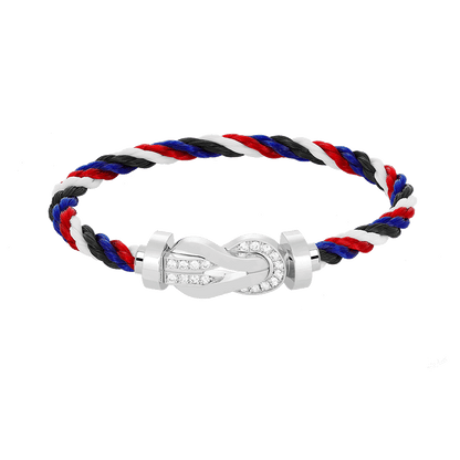 [⭐Maelin]CHANCE LARGE 8 FIGURE BUCKLE HALF DIAMOND BRACELET SILVER