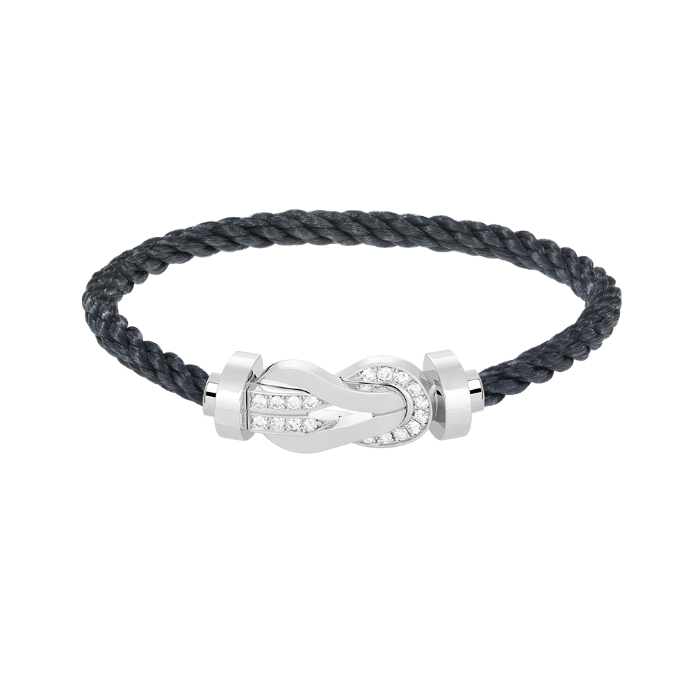 [⭐Maelin]CHANCE LARGE 8 FIGURE BUCKLE HALF DIAMOND BRACELET SILVER