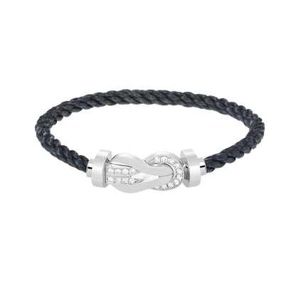 [⭐Maelin]CHANCE LARGE 8 FIGURE BUCKLE HALF DIAMOND BRACELET SILVER