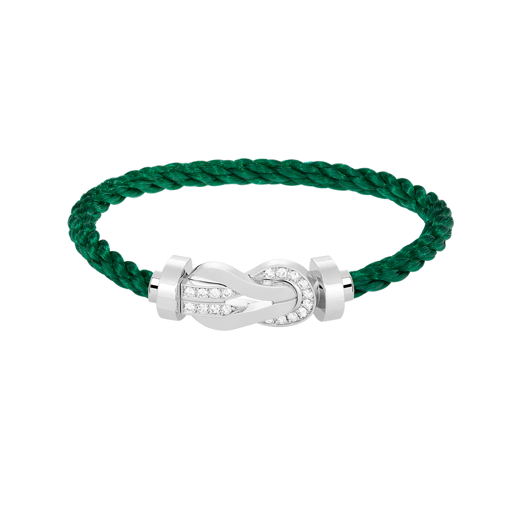 [⭐Maelin]CHANCE LARGE 8 FIGURE BUCKLE HALF DIAMOND BRACELET SILVER
