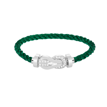 [⭐Maelin]CHANCE LARGE 8 FIGURE BUCKLE HALF DIAMOND BRACELET SILVER