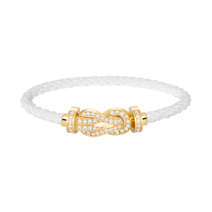 [⭐Maelin]CHANCE LARGE 8 FIGURE BUCKLE FULLDIAMOND BRACELET GOLD