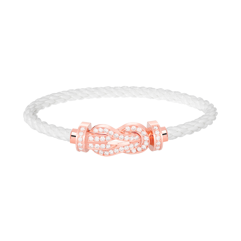 [⭐Maelin]CHANCE LARGE 8 FIGURE BUCKLE FULL DIAMOND BRACELET ROSE GOLD
