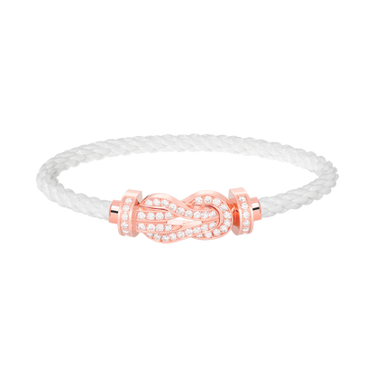 [⭐Maelin]CHANCE LARGE 8 FIGURE BUCKLE FULL DIAMOND BRACELET ROSE GOLD