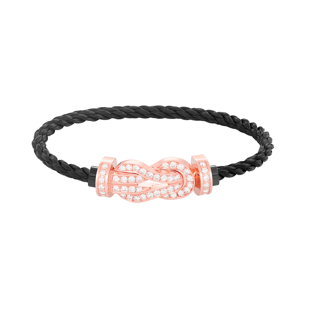 [⭐Maelin]CHANCE LARGE 8 FIGURE BUCKLE FULL DIAMOND BRACELET ROSE GOLD