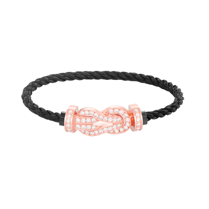[⭐Maelin]CHANCE LARGE 8 FIGURE BUCKLE FULL DIAMOND BRACELET ROSE GOLD