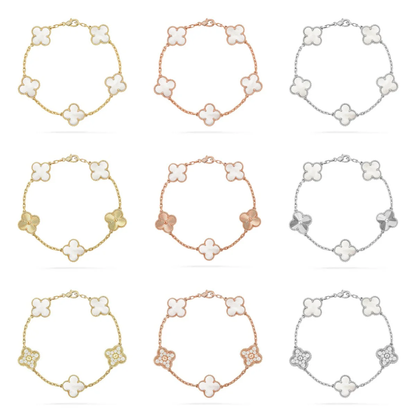 [⭐Maelin]CLOVER WHITE PEARL MOP 5 MOTIF BRACELET COLLECTION