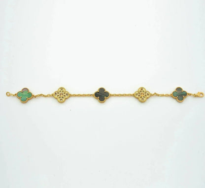 [⭐Maelin] CLOVER 5 MOTIF GRAY MOP BRACELET COLLECTION