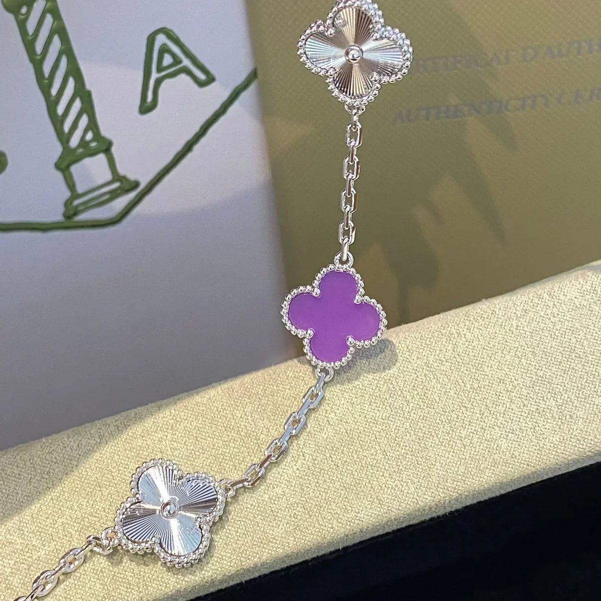 [⭐Maelin] CLOVER 5 MOTIF VIOLET BRACELET COLLECTION