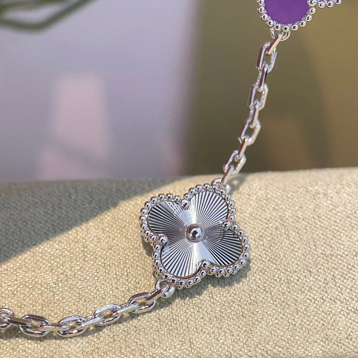 [⭐Maelin] CLOVER 5 MOTIF VIOLET BRACELET COLLECTION