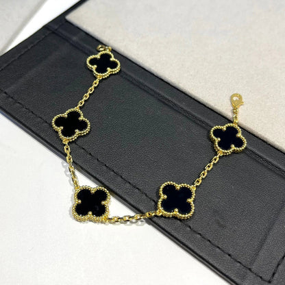 [⭐Maelin] CLOVER 5 MOTIF ONYXS BRACELET COLLECTION