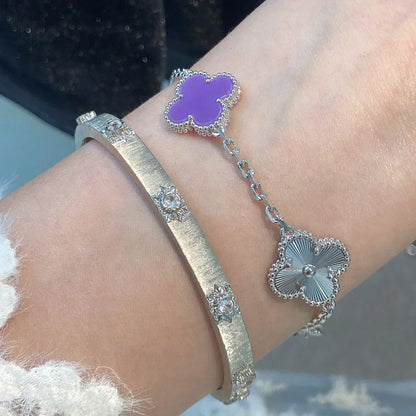 [⭐Maelin] CLOVER 5 MOTIF VIOLET BRACELET COLLECTION