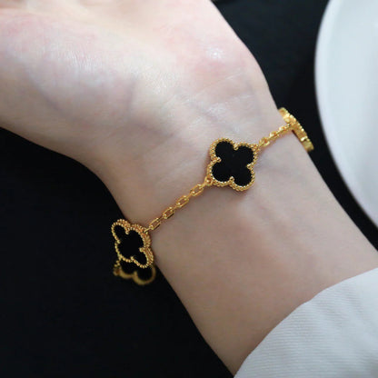 [⭐Maelin] CLOVER 5 MOTIF ONYXS BRACELET COLLECTION