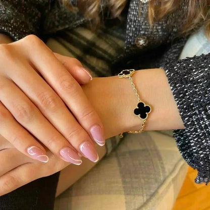 [⭐Maelin] CLOVER 5 MOTIF ONYXS BRACELET COLLECTION