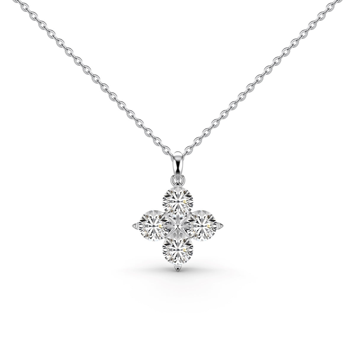 [Maelin Jewelry]Four-Leaf Clover And Eight-Pointed Star Necklace