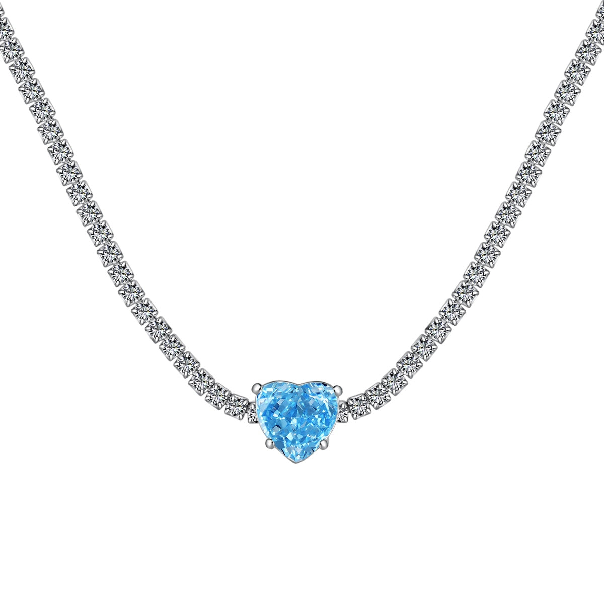 [Vintora Jewelry]2.0 Carat Sparkling Tennis Heart Cut Necklace