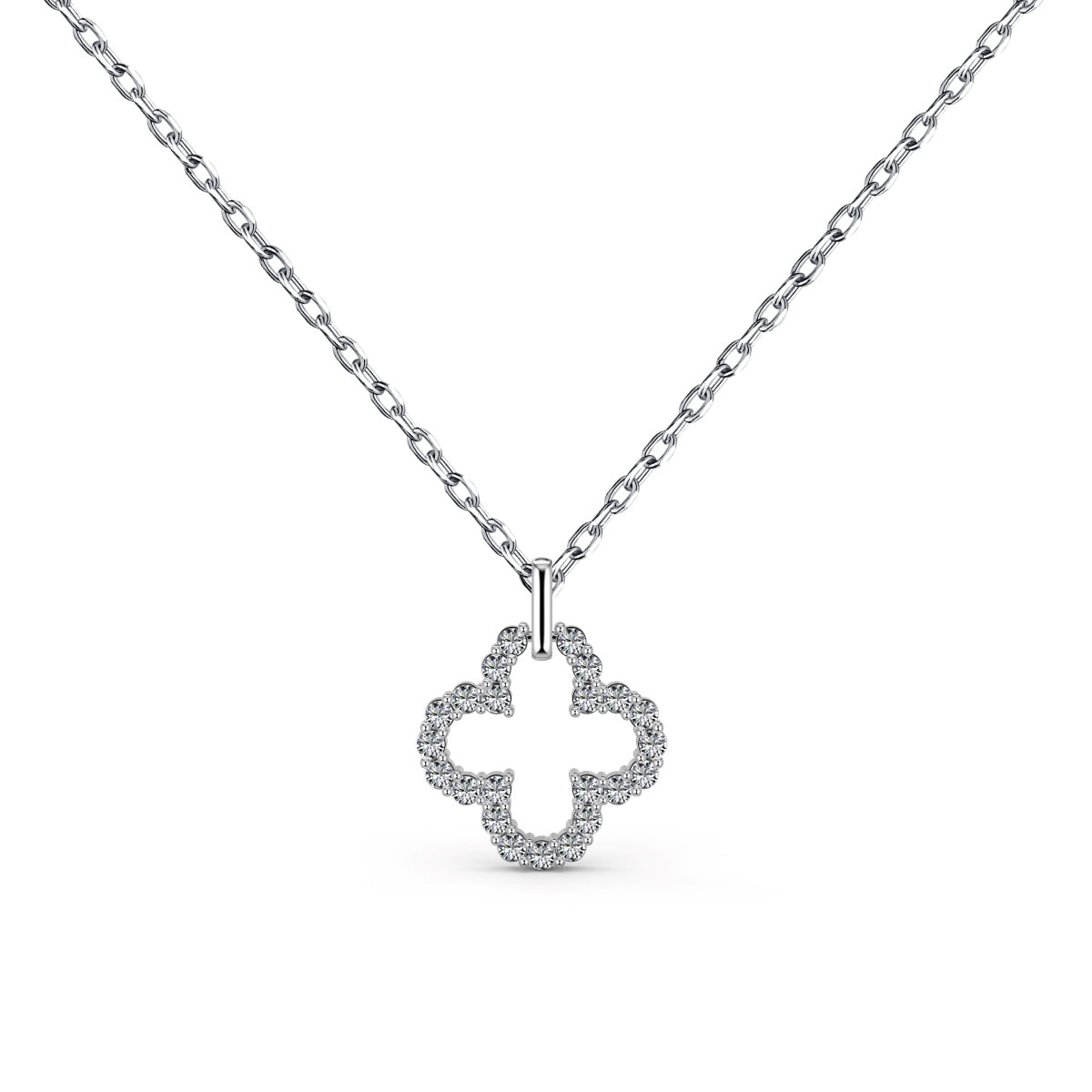 [Maelin Jewelry]Four-Leaf Clover Hollow Design Exquisite Necklace