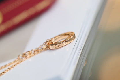 [⭐Maelin]LOVE NECKLACE ADJUSTABLE ROSE GOLD 2 DIAMOND