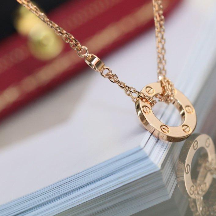 [⭐Maelin]LOVE NECKLACE ADJUSTABLE ROSE GOLD 2 DIAMOND
