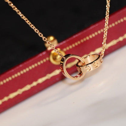 [⭐Maelin]LOVE NECKLACE PINK GOLD AND SILVER
