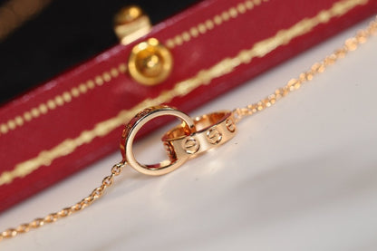 [⭐Maelin]LOVE NECKLACE PINK GOLD AND SILVER