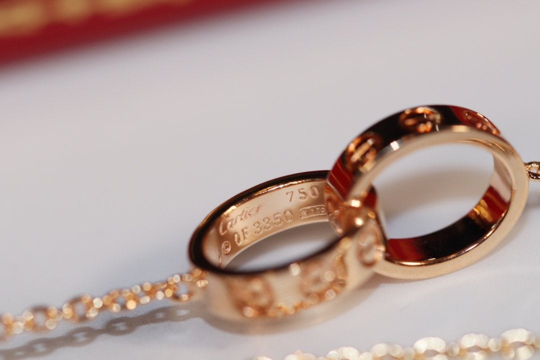 [⭐Maelin]LOVE NECKLACE PINK GOLD AND SILVER