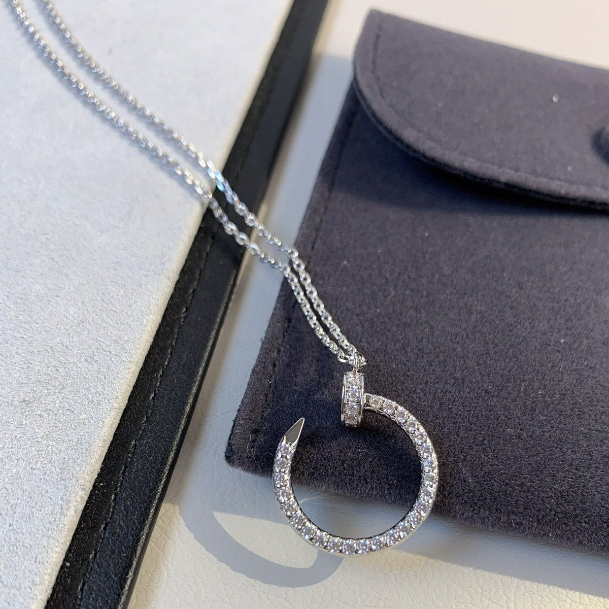 [⭐Maelin]JUSTE NECKLACE SILVER DIAMONDS