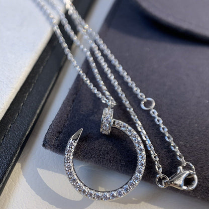 [⭐Maelin]JUSTE NECKLACE SILVER DIAMONDS