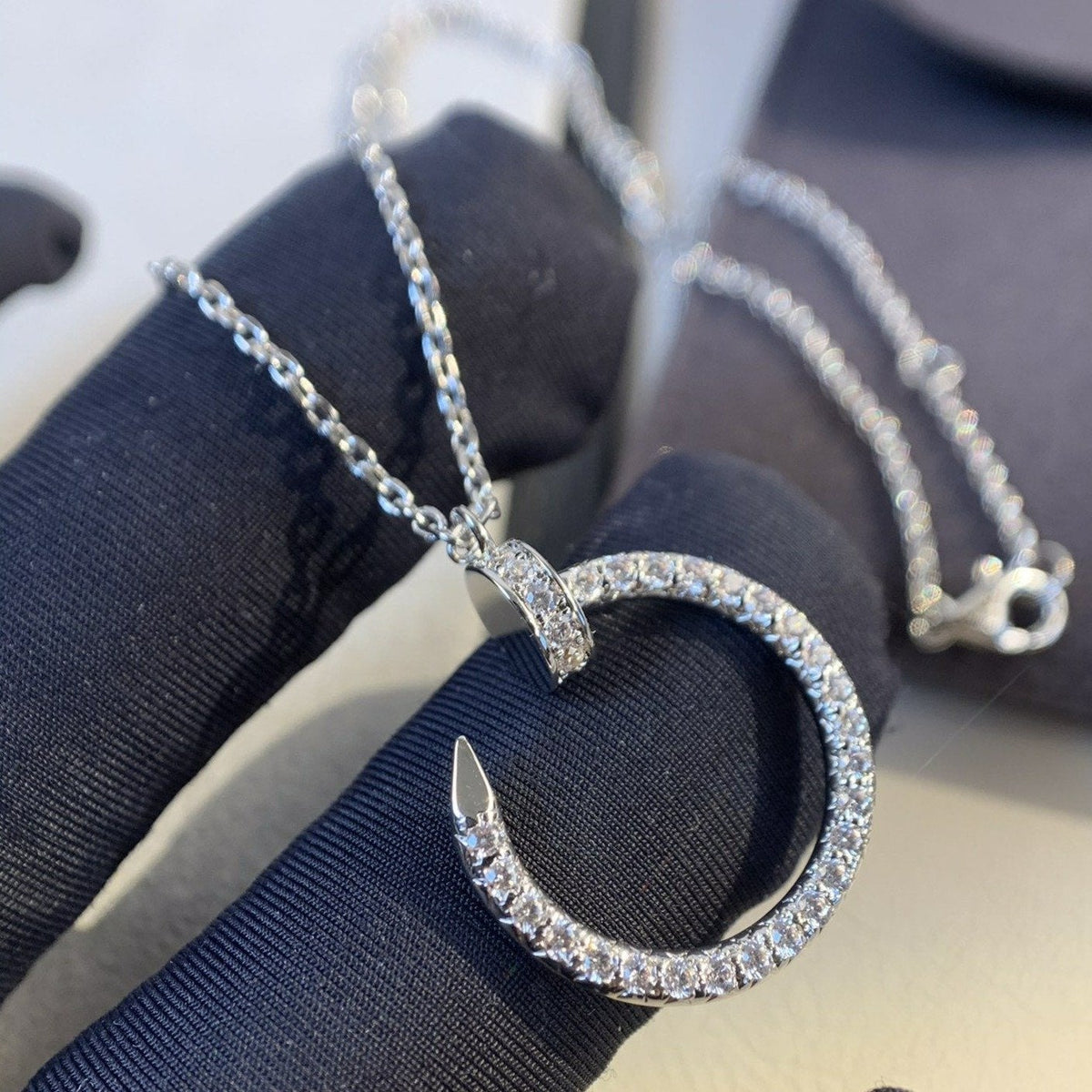 [⭐Maelin]JUSTE NECKLACE SILVER DIAMONDS