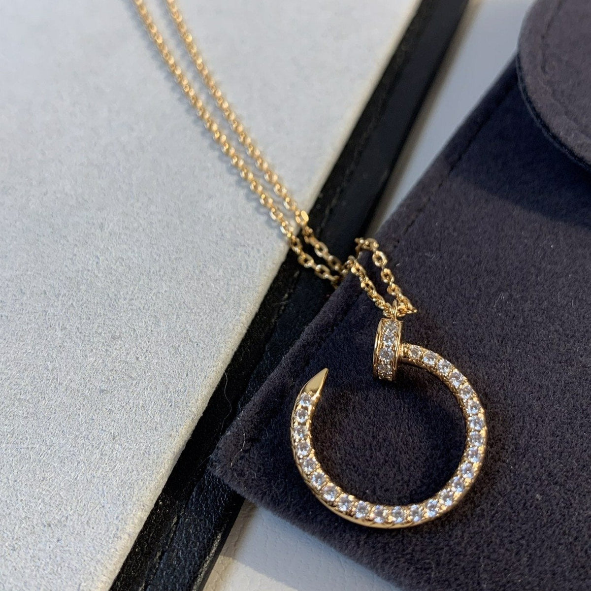 [⭐Maelin]JUSTE NECKLACE PINK GOLD DIAMONDS