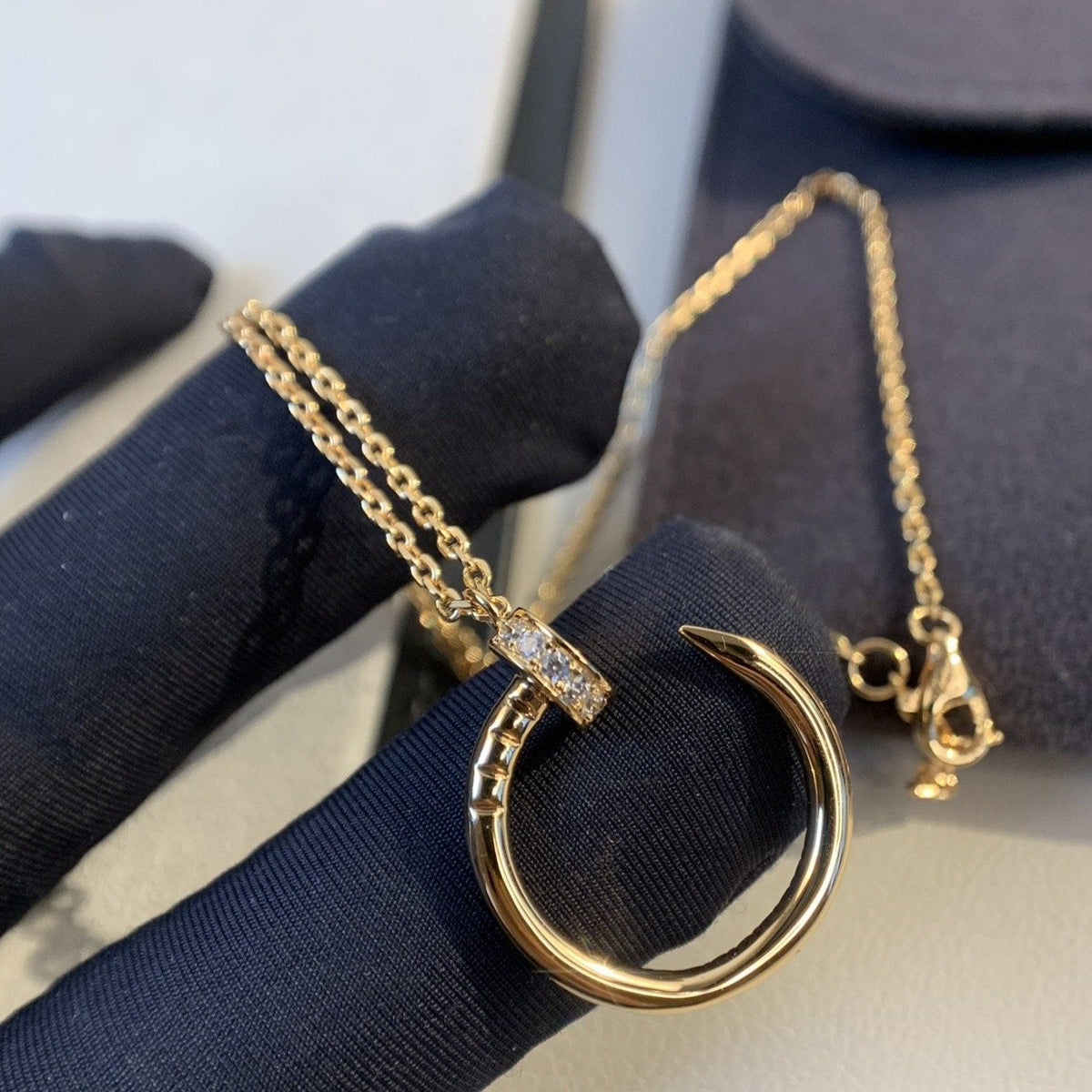 [⭐Maelin]JUSTE NECKLACE PINK GOLD DIAMONDS