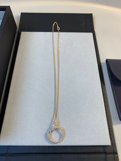 [⭐Maelin]JUSTE NECKLACE PINK GOLD DIAMONDS