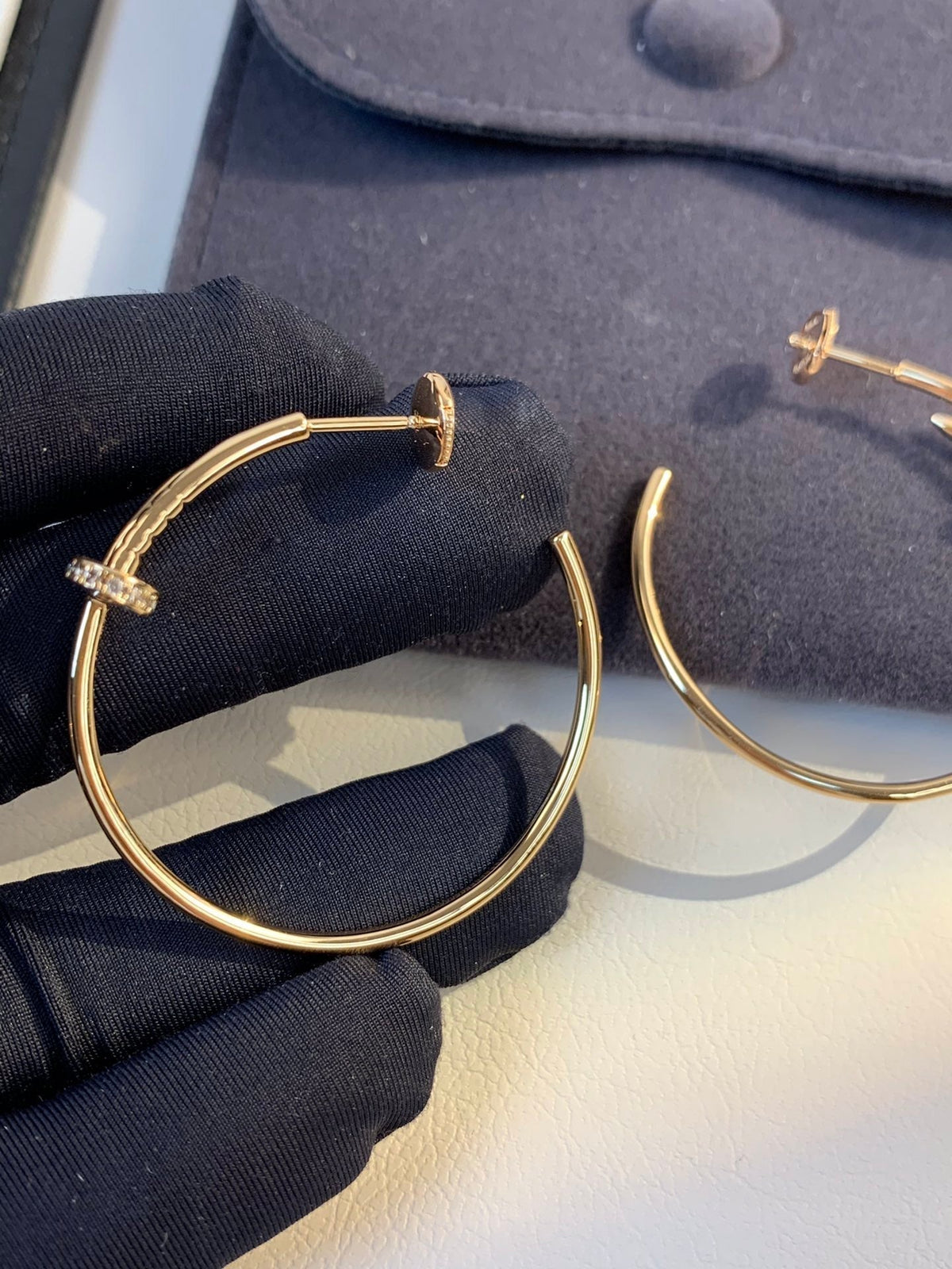 [⭐Maelin]JUSTE EARRINGS GOLD DIAMONDS 1.8MM