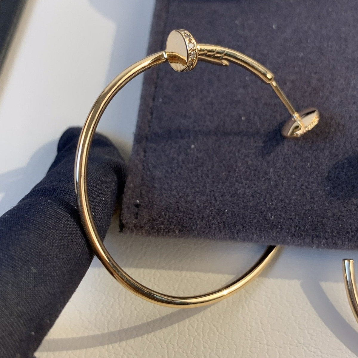[⭐Maelin]JUSTE EARRINGS GOLD DIAMONDS 1.8MM