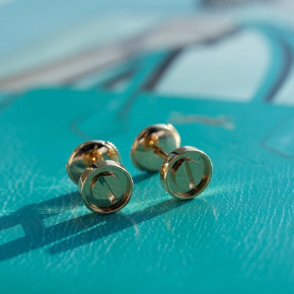 [⭐Maelin]LOVE EARRINGS PINK GOLD 10MM