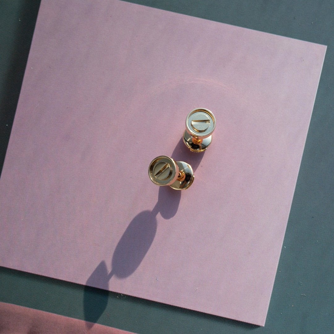 [⭐Maelin]LOVE EARRINGS PINK GOLD 10MM