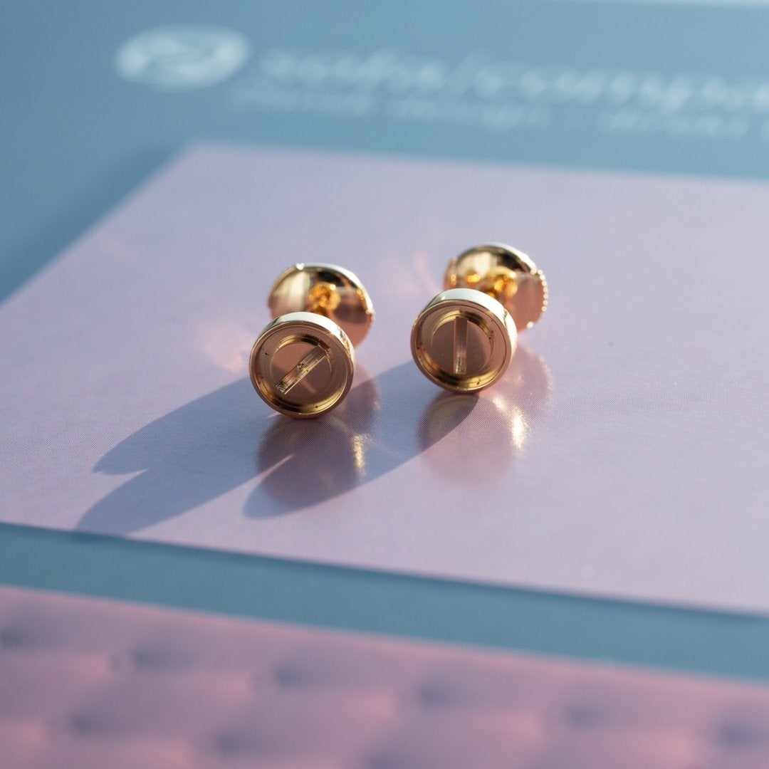 [⭐Maelin]LOVE EARRINGS PINK GOLD 10MM