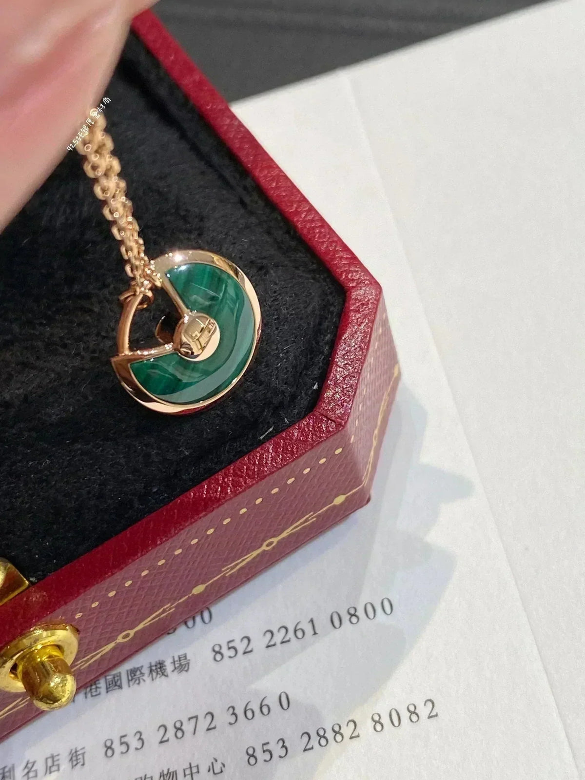 [⭐Maelin]AMULETTE ROSE GOLD MALACHITE NECKLACE