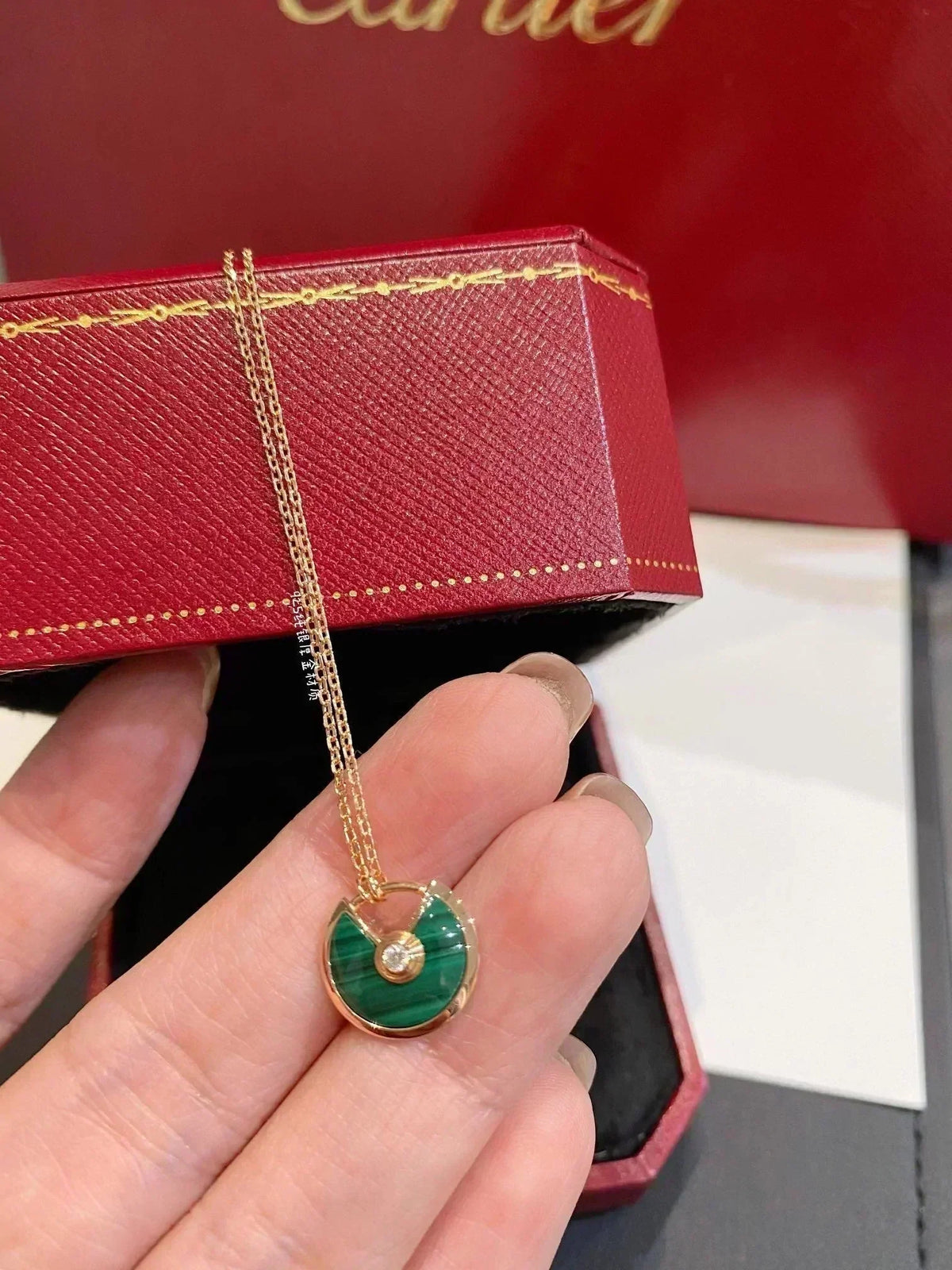[⭐Maelin]AMULETTE ROSE GOLD MALACHITE NECKLACE