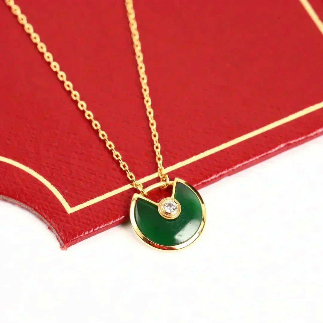 [⭐Maelin]AMULETTE GOLD MALACHITE NECKLACE