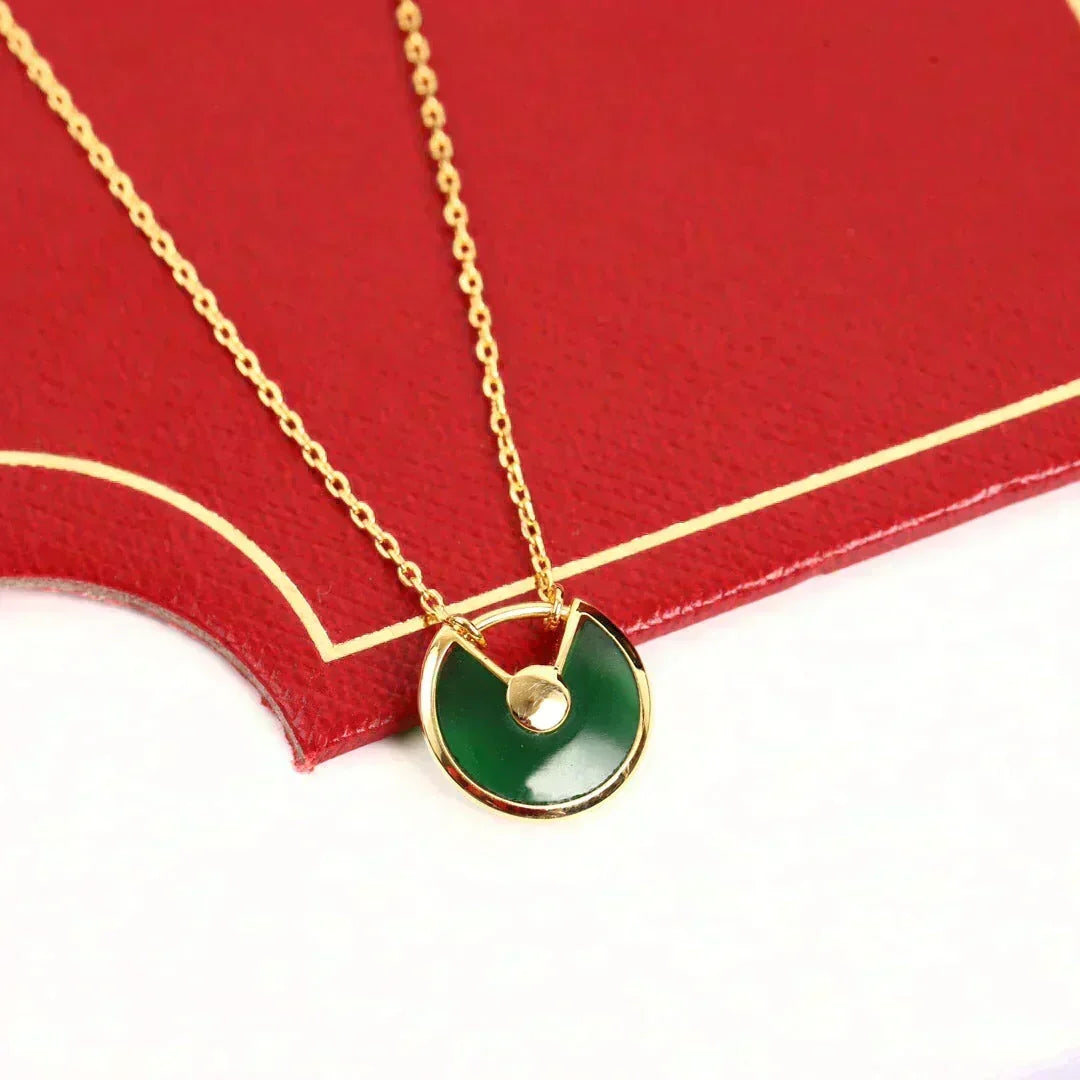 [⭐Maelin]AMULETTE GOLD MALACHITE NECKLACE