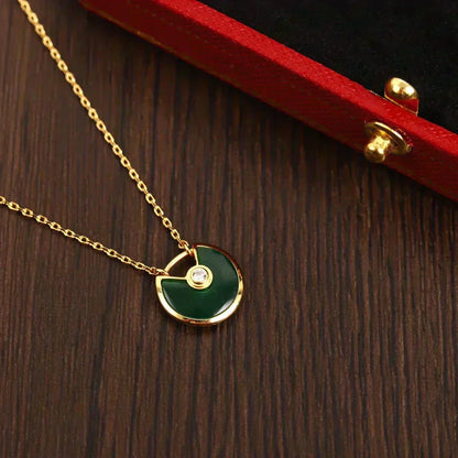 [⭐Maelin]AMULETTE GOLD MALACHITE NECKLACE