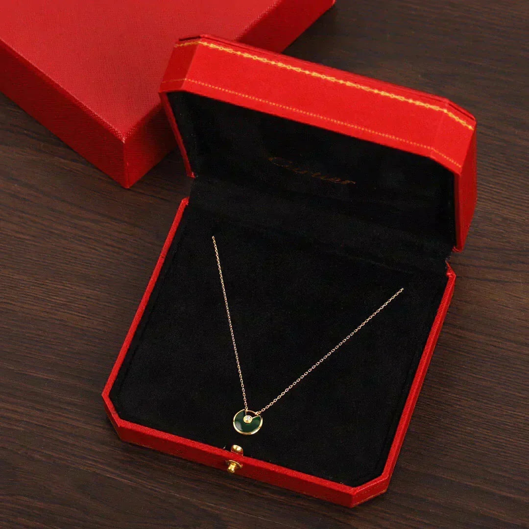 [⭐Maelin]AMULETTE GOLD MALACHITE NECKLACE