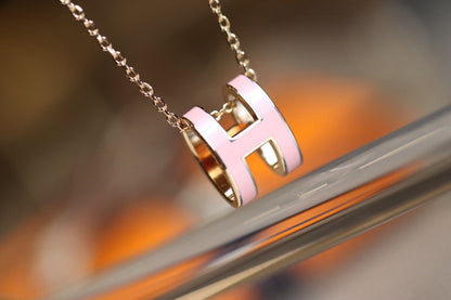 [⭐Maelin]POP H PEDANT PINK GOLD