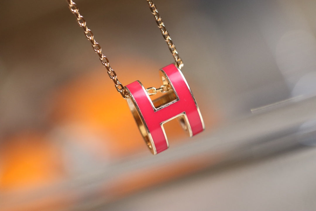 [⭐Maelin]POP H PEDANT PINK GOLD