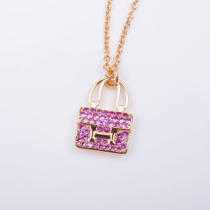 [⭐Maelin]CONSTANCE PEDANT PURPLE DIAMOND NECKLACE