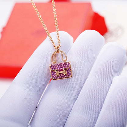 [⭐Maelin]CONSTANCE PEDANT PURPLE DIAMOND NECKLACE
