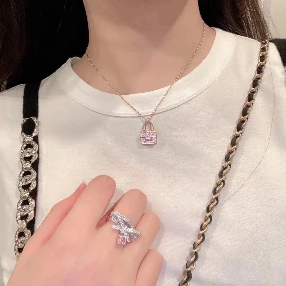 [⭐Maelin]CONSTANCE PEDANT PURPLE DIAMOND NECKLACE