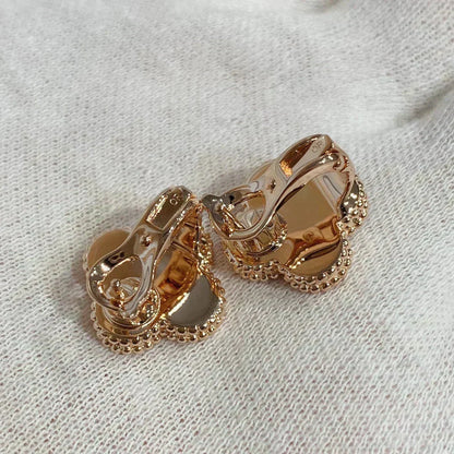 [⭐Maelin]CLOVER MEDIUM 1 MOTIFS CARNELIAN  DIAMOND earrings