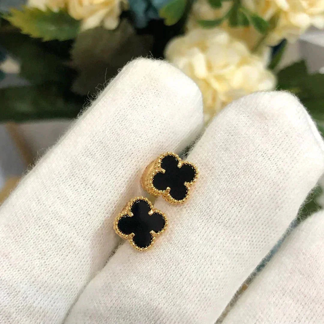 [⭐Maelin]CLOVER MINI 9.5MM BLACK MOP EARRINGS